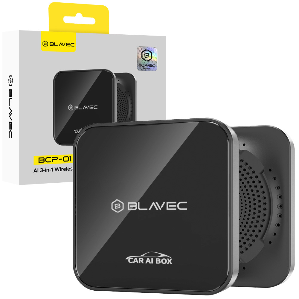 Blavec AI BOX adapteris Carplay Android Auto belaidis BCP-01 - Bluetooth Wifi + laidai USB to Type C & Type C to Type C (CPAABCP01-BWB) juodas