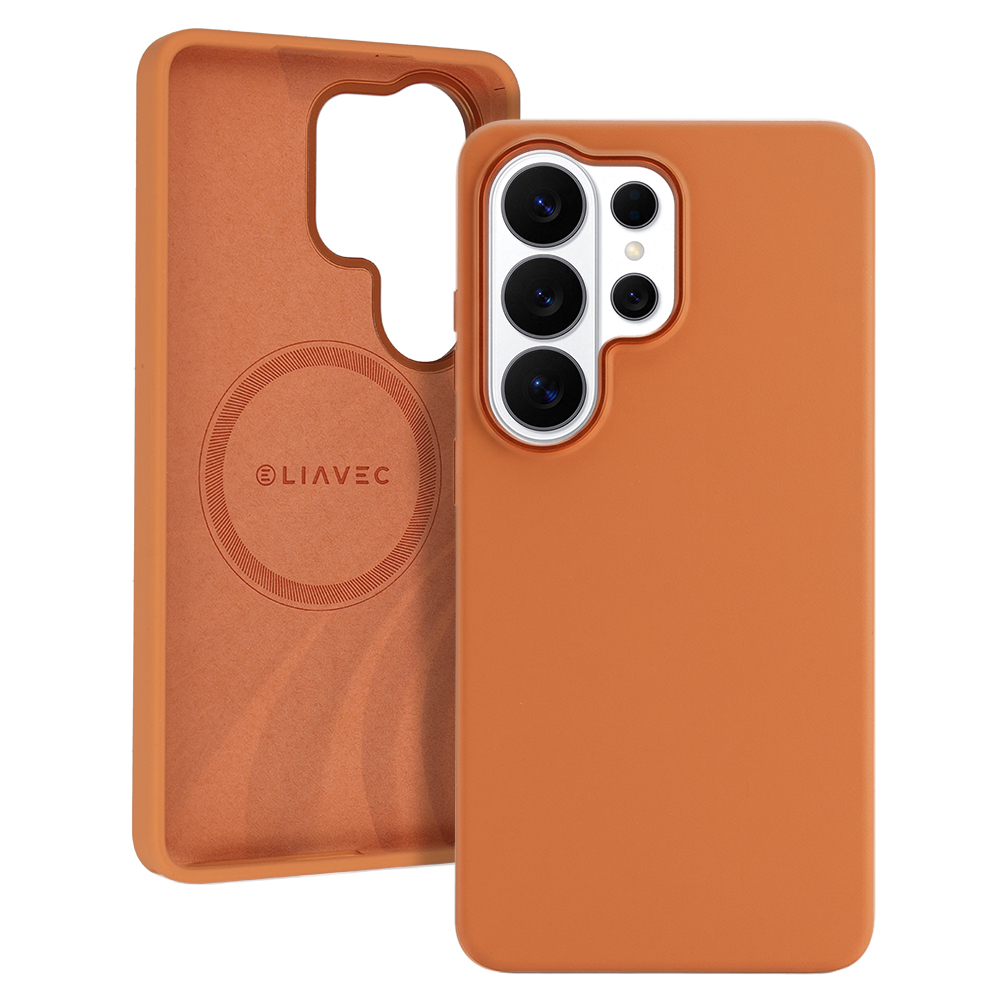 Liavec Silky чехол с металлической рамкой камеры для Samsung Galaxy S26 Ultra оранжевый