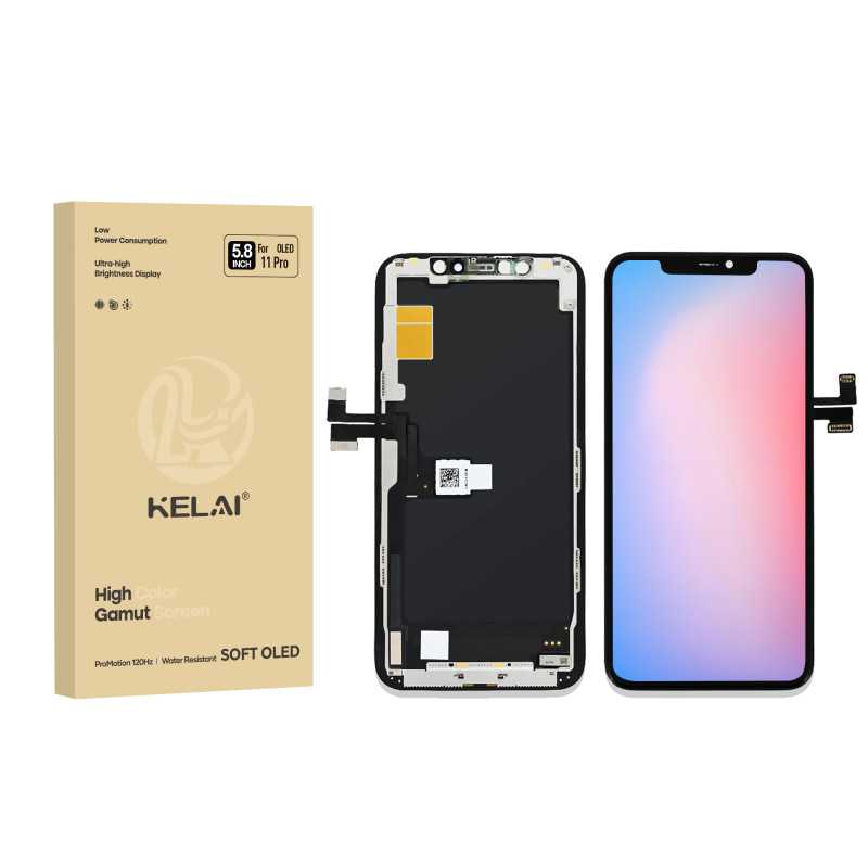 Apple iPhone 11 Pro Max ekranas su lietimui jautriu stikliuku KELAI OLED (nuimamas IC)