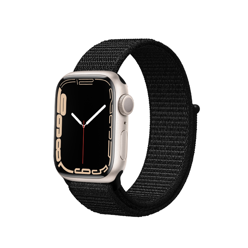 Ремешок Crong Nylon Reflex Sport для Apple Watch 44 / 45 / 46 / 49 mm, чёрный
