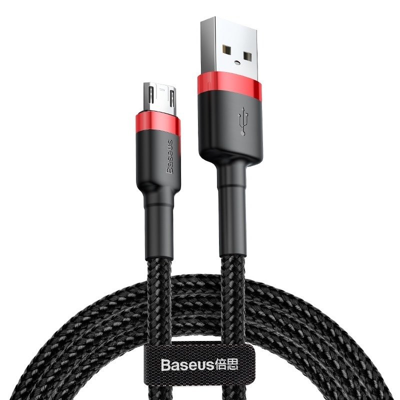 Baseus Cafule Micro USB laidas 1,5A 2 m (raudonas ir juodas)