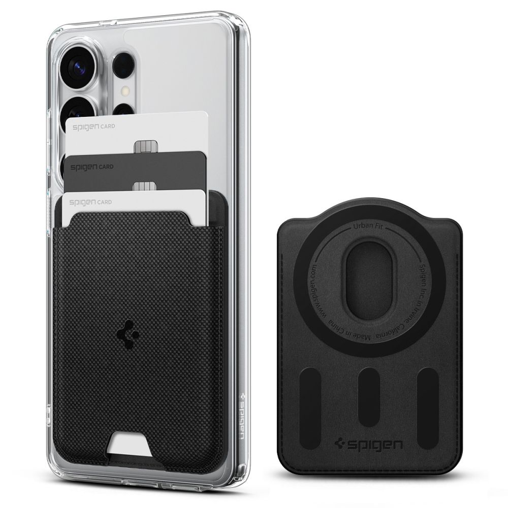 Spigen Urban Fit magnetinis „MagSafe“ kortelių dėklas telefonui – juodas