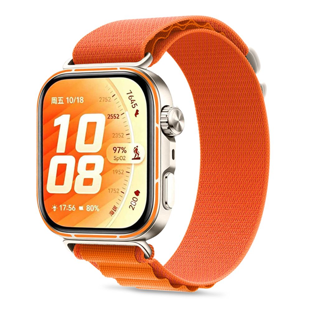 Tech-Protect Nylon Pro dirželis, skirtas „Huawei Watch Fit 3 / 4 / 4 Pro / 5 / 5 Pro“ – oranžinis