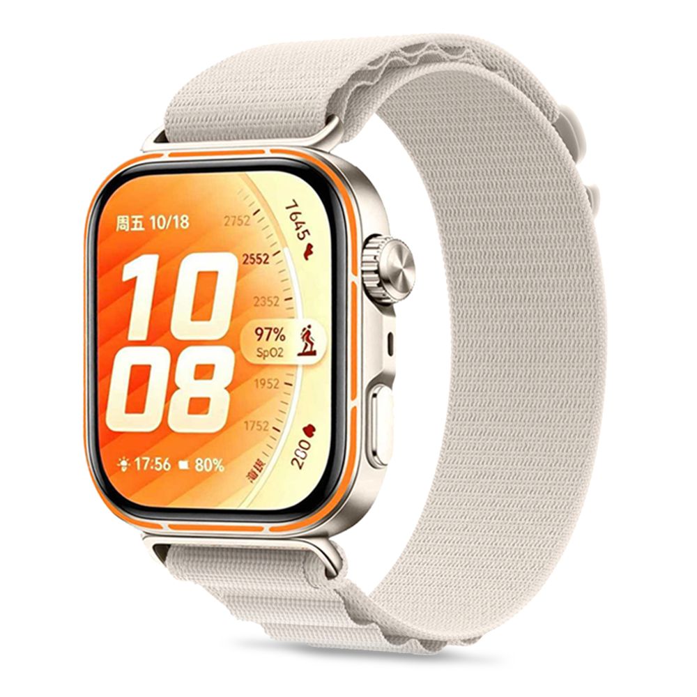 Tech-Protect Nylon Pro dirželis, skirtas „Huawei Watch Fit 3 / 4 / 4 Pro / 5 / 5 Pro“ – smėlio spalvos