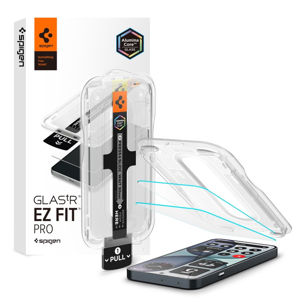 Spigen Glas.tR EZ Fit Pro grūdintas apsauginis stiklas, skirtas „Nothing Phone 4A“, 2 vnt.