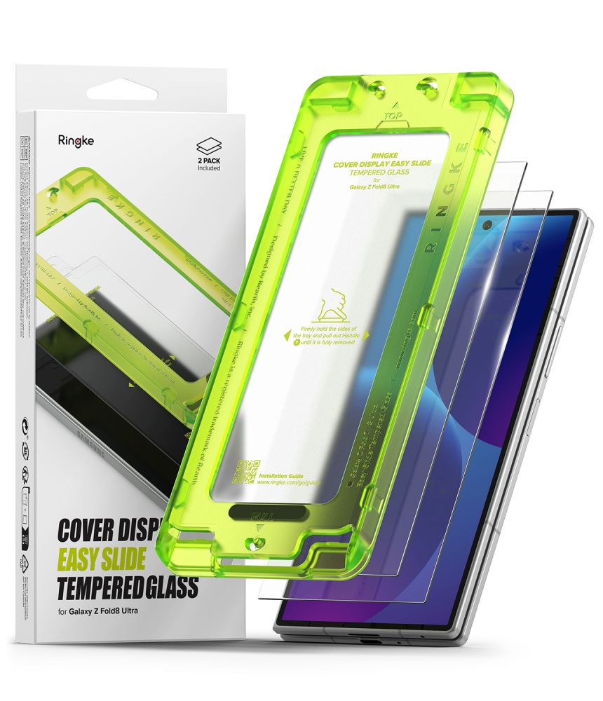 Ringke Cover Display Pro grūdintas apsauginis stiklas, skirtas „Samsung Galaxy Z Fold 8 Ultra“, 2 vnt.