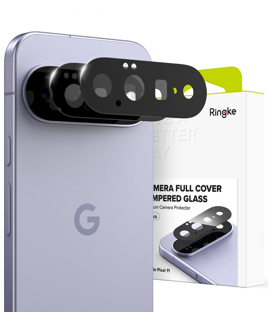 Ringke kameros objektyvų apsauga, skirta „Google Pixel 11“, 2 vnt. – juoda