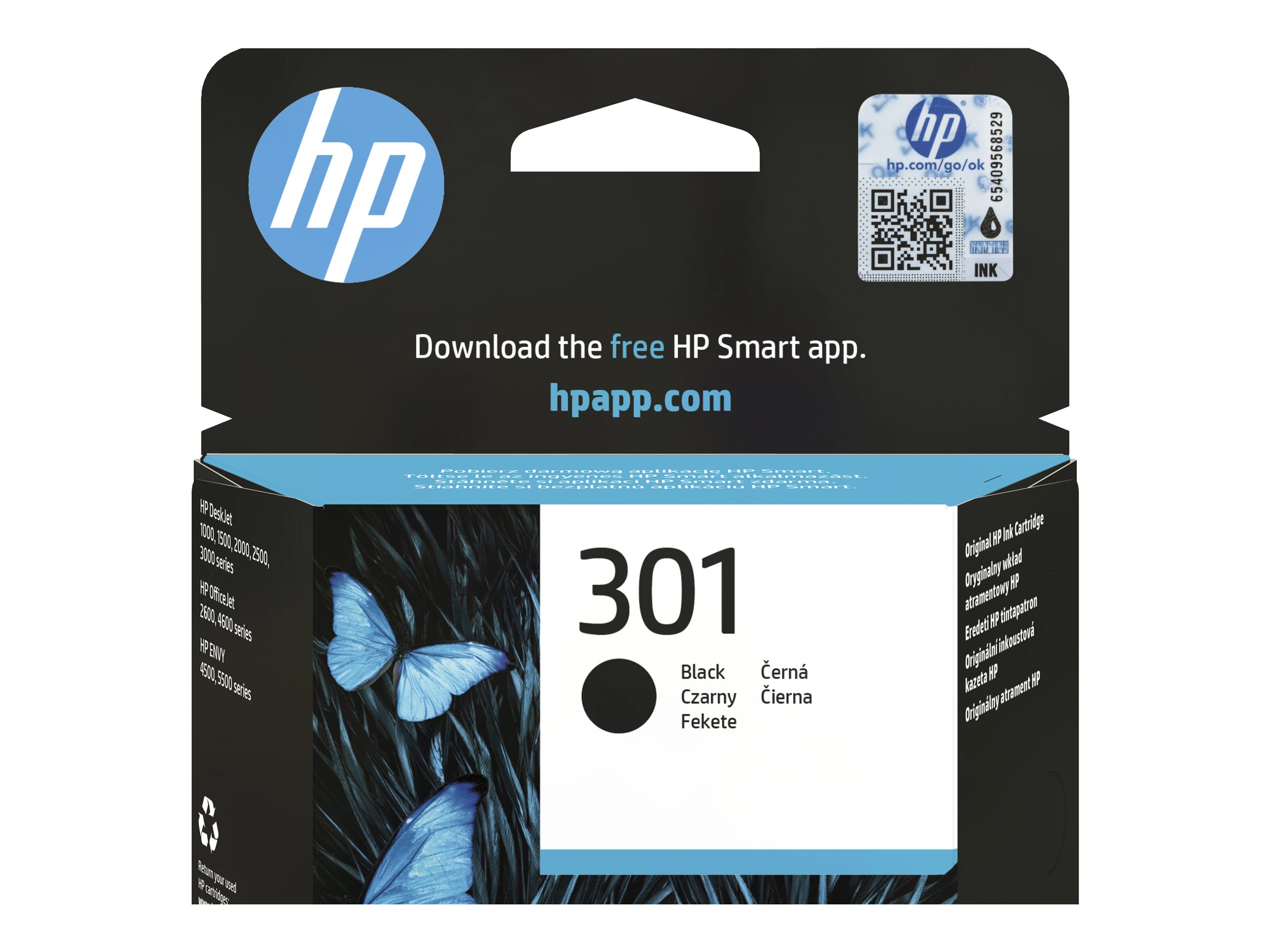 Originali HP 301 rašalo kasetė (CH561EE#UUS), juoda, standartinės talpos, 3 ml, skirta DeskJet 1050 / 2050