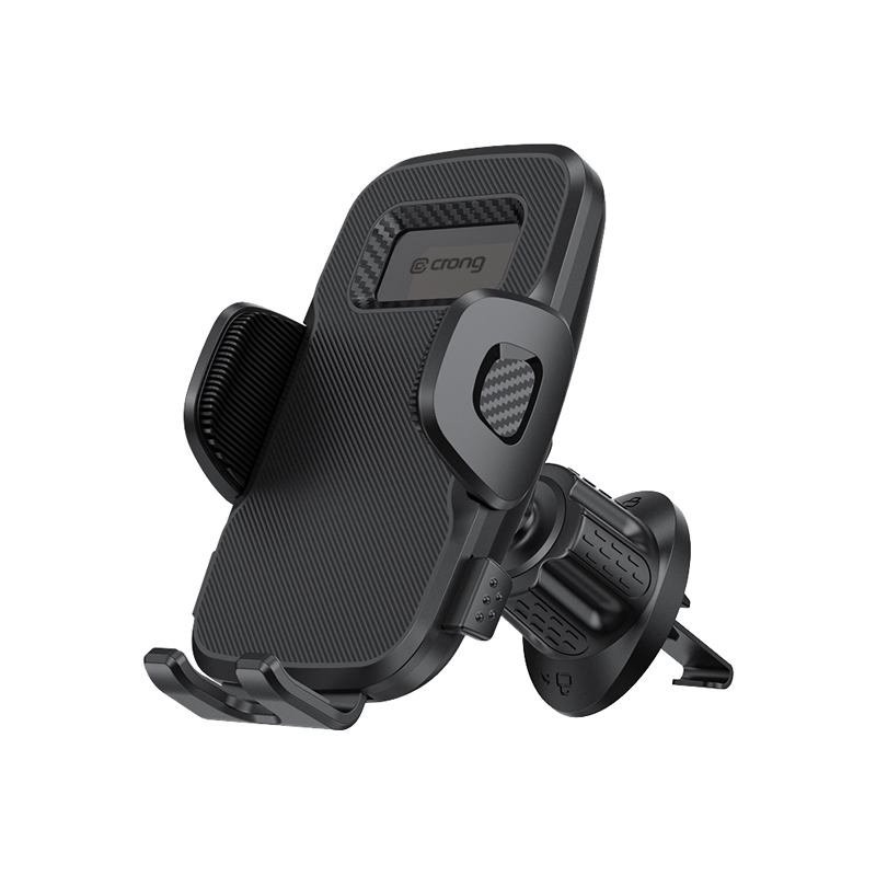Crong Carclip Air Vent universalus automobilinis telefono laikiklis ventiliacijos grotelėms, juodas