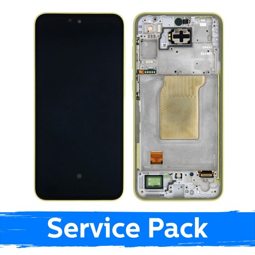 LCD Display Compatible With Samsung A356 A35 5G with Frame / Lemon / (Service Pack) +INCLUDING BATTERY