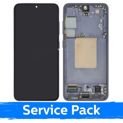 LCD Display Compatible With Samsung S921 S24 with Frame / Marble Grey / (Service Pack) +INCLUDING BATTERY