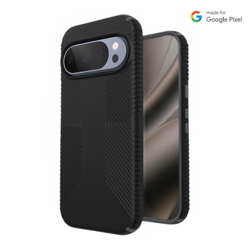 Speck Presidio2 Grip Magnet dėklas, skirtas Google Pixel 10 / 10 Pro, „Black / Slate Grey“ spalvos
