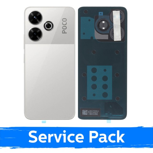 Back Cover Compatible With Xiaomi Poco M6 4G / Silver / (Service Pack)