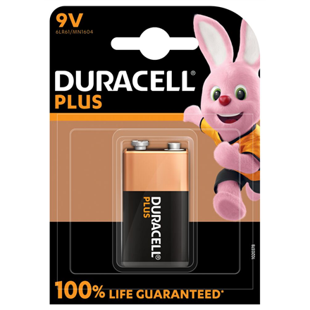 Duracell Plus MN1604 – šarminės 9 V baterijos, 1 vnt.