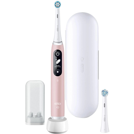 Oral-B зубная щетка + дорожный футляр iO6, аккумуляторная, для взрослых, количество насадок в комплекте: 1, количество режимов чистки зубов: 5, розовый