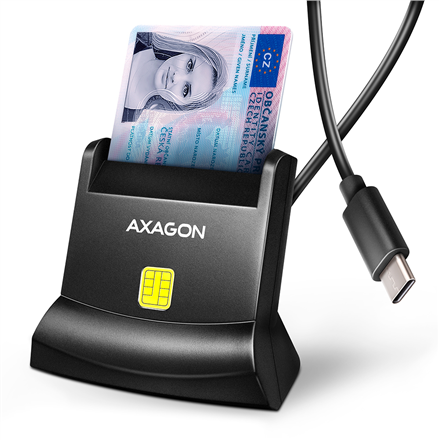 AXAGON USB-C lustinių kortelių skaitytuvas (CRE-SM4NC) – pastatomas skaitytuvas