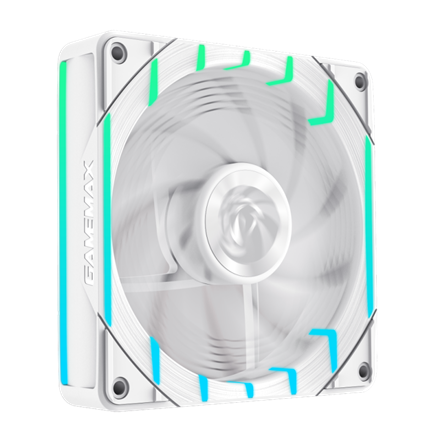 GameMax TORNADO T12 ARGB-RW – kompiuterio korpuso ventiliatorius, baltas