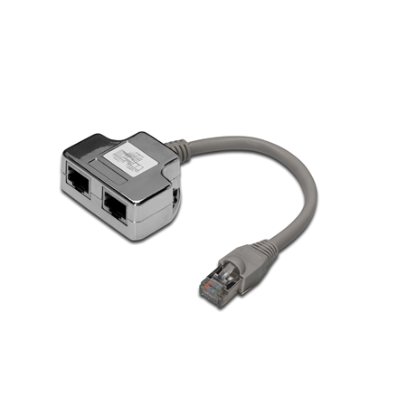 Digitus CAT 5e patch cable adapter, 2x CAT 5e, shielded DN-93904 0.19 m Black RJ45 socket to RJ45 plug