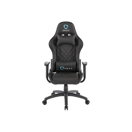 Onex GX220 AIR – PVC žaidimų kėdė su metaliniu rėmu ir nailoniniais ratukais, juoda