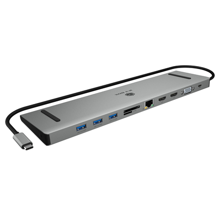 Raidsonic док-станция IB-DK2106a-CPD, портов Ethernet LAN (RJ-45): 1, количество портов VGA (D-Sub): 1, количество портов HDMI: 2