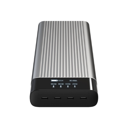 Hyper HyperJuice HJ245B – 245 W, 100 Wh USB-C išorinė baterija su OLED ekranu