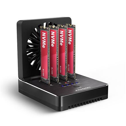 AXAGON ADSA-M2C44 USB4 docking station for 4x M.2 NVMe SSDs with disk cloning function without a PC
