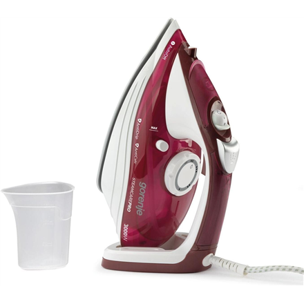 Gorenje SIH3000RBC – 3000 W steam iron, 350 ml tank, 40 g/min continuous steam, 105 g/min boost, red/white