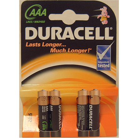 Duracell Basic MN2400 – šarminės AAA/LR03 baterijos, 4 vnt.