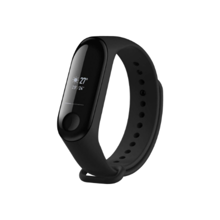 FIXED FIXSSTB-1414-BK – silikoninis laikrodžio dirželis, Xiaomi Mi Band 3/4, juodas