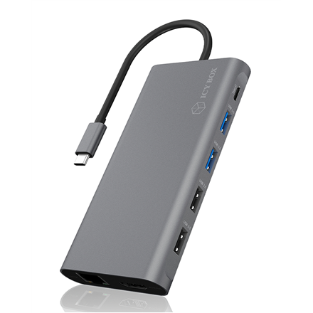 Raidsonic 12-in-1 USB Type-C dock with PD 100W BOX IB-DK4050-CPD Dock Ethernet LAN (RJ-45) ports 1 USB 3.0 (3.1 Gen 1) Type-C ports quantity 1 USB 3.0 (3.1 Gen 1) ports quantity 2 HDMI ports quantity 2 Ethernet LAN