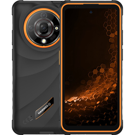 Hammer Iron 6 – 6.56 colio IPS 1612 × 720 išmanusis telefonas, MediaTek, 6/128 GB, 4G, 48 MP galinė kamera, Android 14, 6050 mAh, juodas