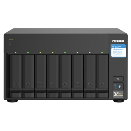 QNAP 8-Bay QTS NAS TS-832PX-4G Up to 8 HDD/SSD Hot-Swap AnnapurnaLabs Alpine AL324 ARM Cortex-A57 Quad-Core Processor frequency 1.7 GHz 4 GB DDR4