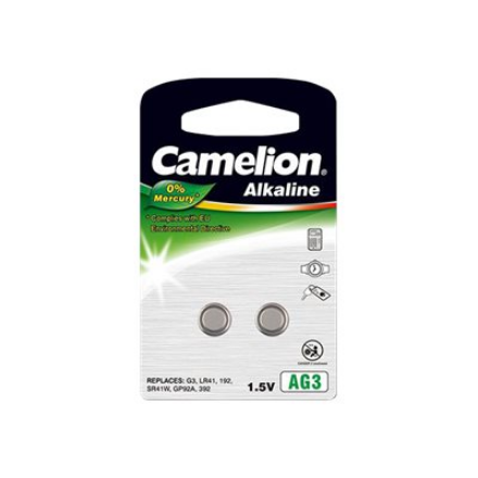 Camelion AG3 / LR41 / LR736 / 392 – šarminės mygtukinės baterijos, 2 vnt.