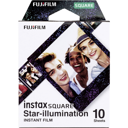 Fujifilm Instax Square Star Illumination – momentinė juostelė žvaigždžių rėmeliu, 86 × 72 mm, 62 × 62 mm vaizdas, 10 lapelių
