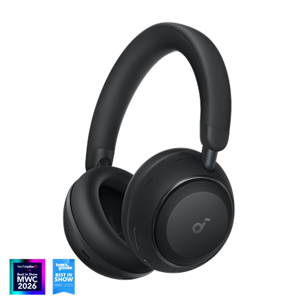 Anker Soundcore Space 2 ausinės, uždengiančios ausis, su mikrofonu, gilaus juodumo, triukšmo slopinimas
