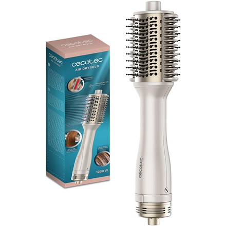 Cecotec Air DryBold – 1200 W joninis karšto oro šepetys su kaitinimo plokštelėmis, aukso / baltos spalvų