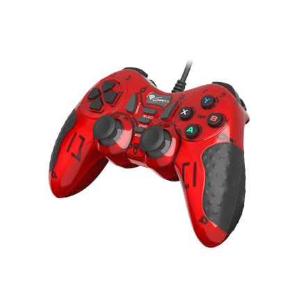 Genesis Mangan 200 NJG-1425 – laidinis USB žaidimų pultelis kompiuteriui/PS3, raudonas