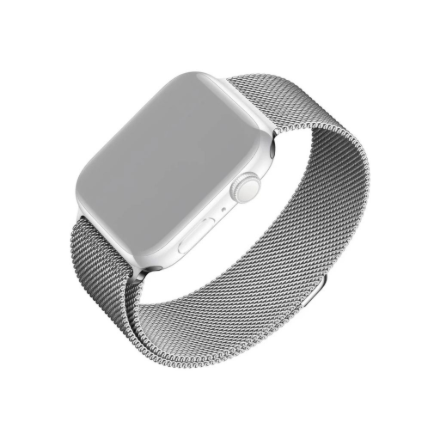 FIXED FIXMEST-434-SL – metal mesh watch strap, 42/44/45/46/49 mm, for Apple Watch, silver