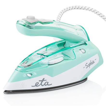 ETA Sophia ETA127190000 – kelioninis garinis lygintuvas, 1100 W, 80 ml bakas, 30 g/min garas, 50 g/min smūgis, žalias ir baltas