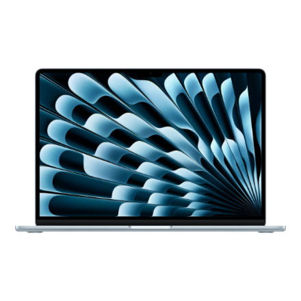 Apple MDVU4KS/A – MacBook Air 15 col., M5, 10 branduolių CPU / 10 branduolių GPU, 24 GB / 1 TB SSD, švediška klaviatūra, dangaus mėlyna
