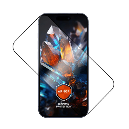 FIXED Armor FIXGA2-1603-BK – grūdinto stiklo ekrano apsauga – Apple iPhone 17 Pro Max, Armor, dulkių nepraleidžiantis aplikatorius ir AR sluoksnis, juodas