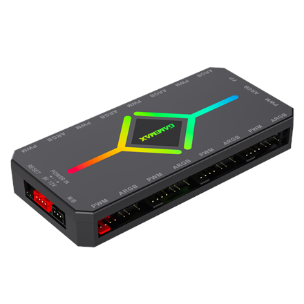 GameMax V4.0 ARGB PWM HUB BK – ARGB/PWM šakotuvas kompiuterio korpusui, juodas
