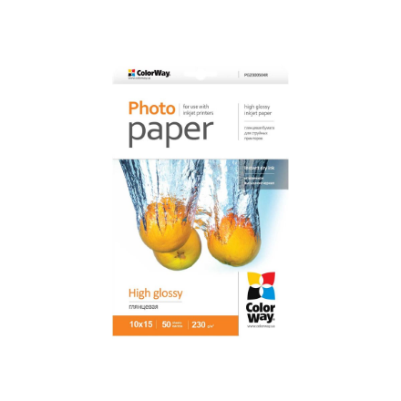 ColorWay – itin blizgus fotopopierius, 230 g/m², 10 × 15 cm