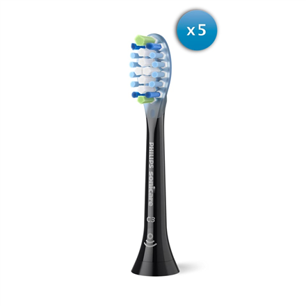 Philips Sonicare Premium Plaque Defence keičiamieji dantų šepetėlio antgaliai HX9045/88 – 5 vnt., juodi