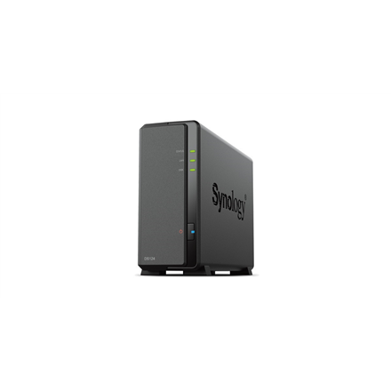 Synology Tower NAS DS124 up to 1 HDD/SSD Realtek RTD1619B Processor frequency 1.7 GHz 1 GB DDR4