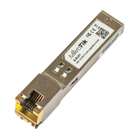 MikroTik S-RJ01 SFP Copper RJ-45 10/100/1000 Mbit/s Maximum transfer distance 100 m 0 to +85C