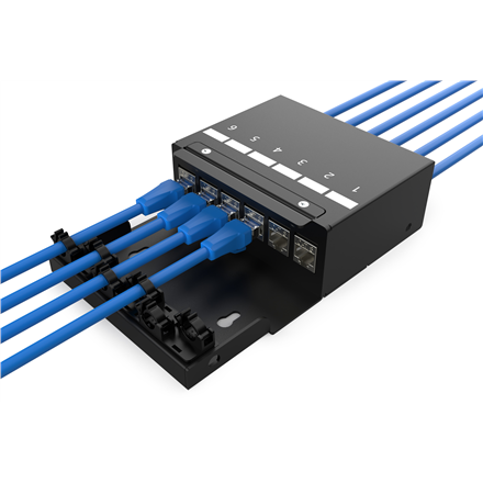Коробка консолидационной точки Digitus DN-93708-6 на 6 модулей Keystone с интеллектуальным органайзером кабелей