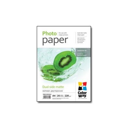 ColorWay matinis dvipusis fotopopierius, 220 g/m², A4