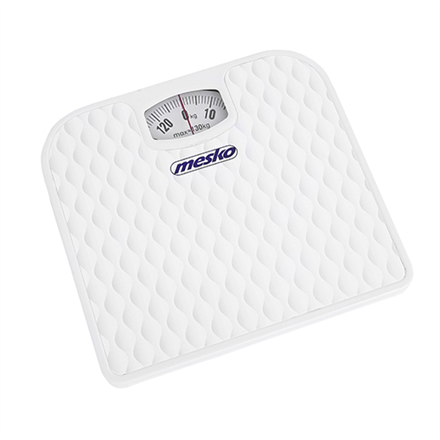 Mesko MS 8160 – механические напольные весы, до 130 кг, точность 1 000 г, белые