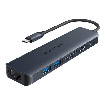Hyper HyperDrive EcoSmart Gen.2 Universal USB-C 7-in-1 Hub w 100 W PD Power Pass-thru